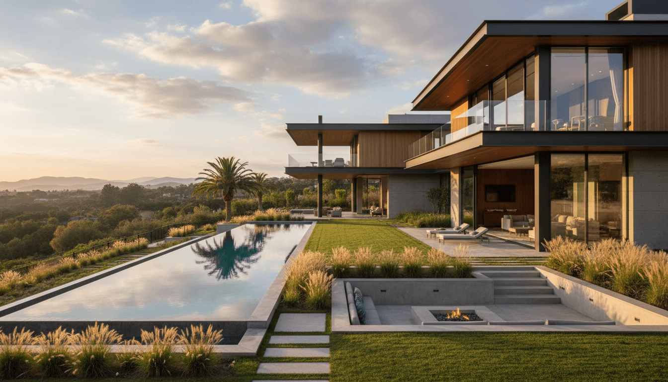 Luxury home in Broward County with modern architecture and professional landscaping