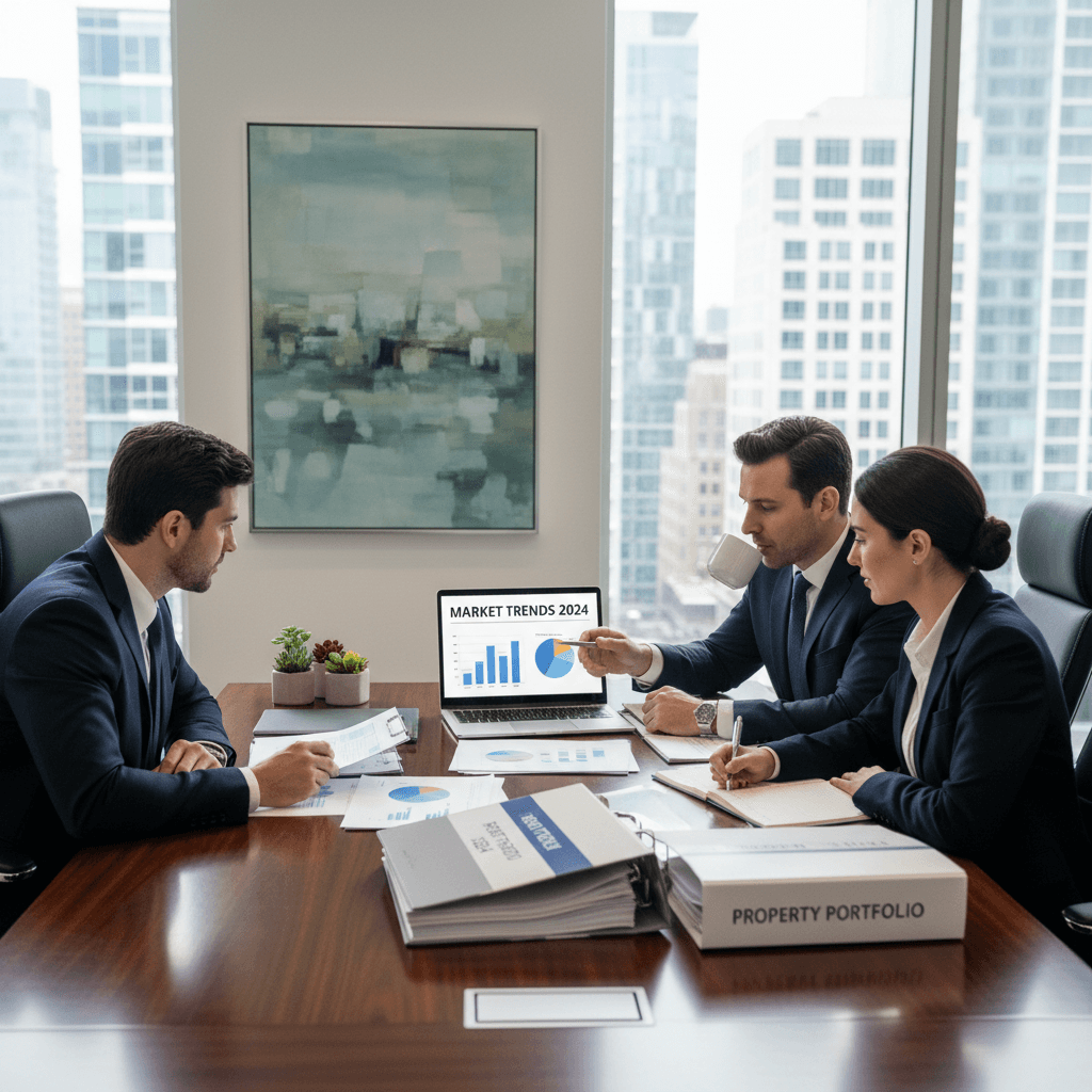 Real estate professionals in consultation